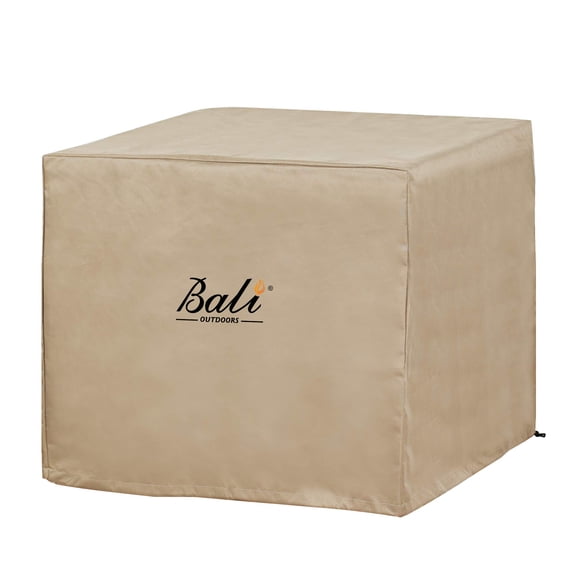 BALI OUTDOORS 32 Inch Square Patio Fire Pit Table Cover, Heavy Duty, Waterproof and Weather Resistant Oxford Fabric Cover, Brown