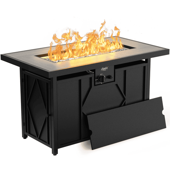 BALI OUTDOORS 42 in. 60,000 BTU Propane Gas Fire Pit Table Rectangular Tile Tabletop