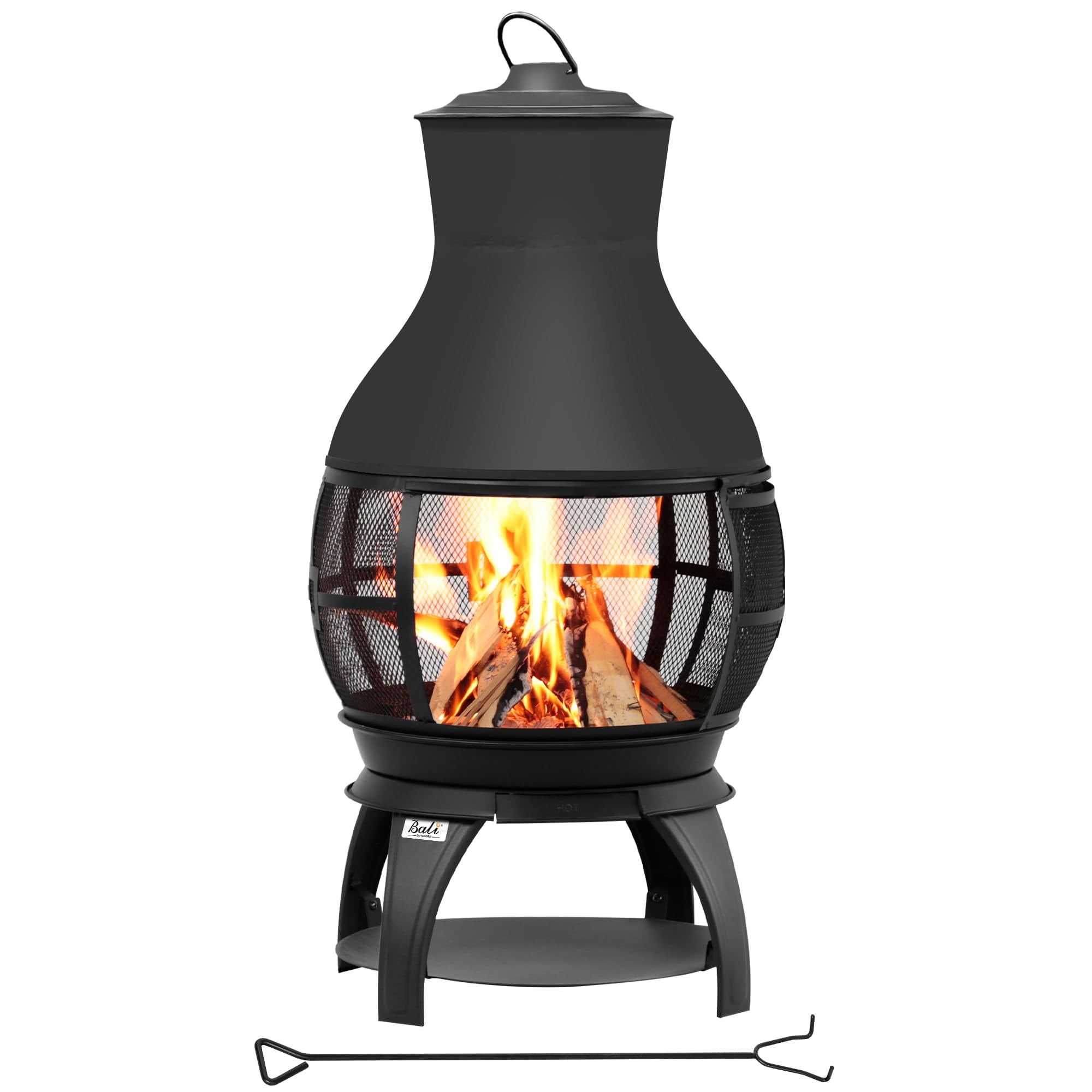 BALI OUTDOORS Fire Pit Outdoor Wood Burning Chiminea for Patio