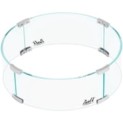 BALI OUTDOORS Round Fire Pit Glass Wind Guard 18.5 x 18.5 x6 Inch Fits for Round Outdoor Fire Pit