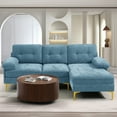 thumbnail image 1 of BALICHUN Convertible Sectional Sofa Couch, 83" L-Shape Sofa Couch with Chaise Convertible,ChenilleFabric Upholstered for Living Room, Apartment, Office (Light Blue), 1 of 11