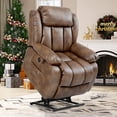 thumbnail image 1 of BALICHUN Large Power Lift Recliner Chair with Massage and Heat for Elderly, Overstuffed Wide Recliners, Breathable Leather with Breathable microporous, USB Ports, 2 Cup Holders (Light Brown), 1 of 11