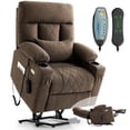 thumbnail image 1 of Triple Motor Power Lift Recliner with Massage and Heat, Electric Recliner Chair for Elderly, Adjustable Headrest, Infinite Position, Cup Holders, USB Ports, Brown, 1 of 11