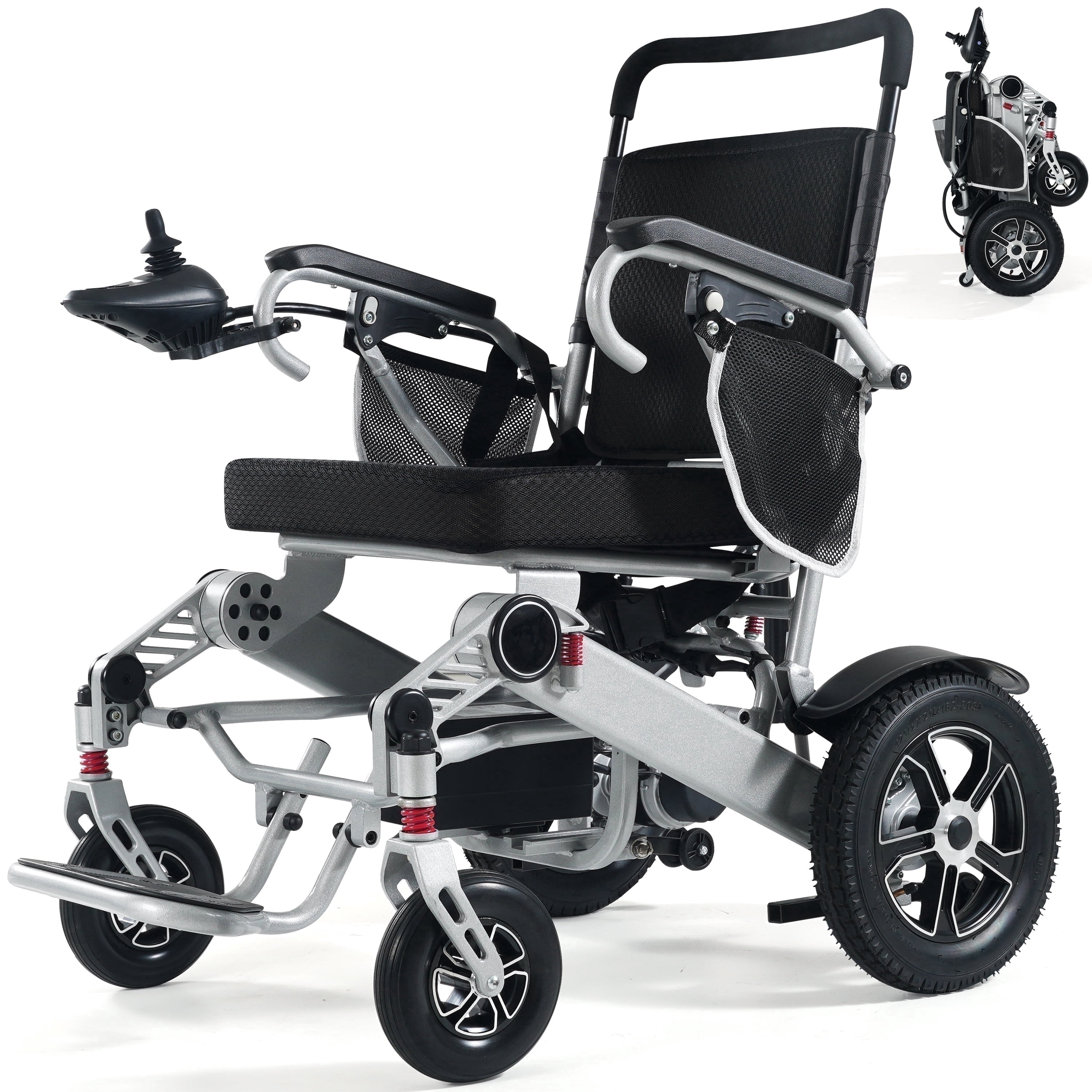 Balichun 30 Miles Long Travel Range, Electric Wheelchairs for Adults Foldable Lightweight, All Terrain Motorized Wheelchair for Seniors Compact Portable, Two Batteries, Airline Approved