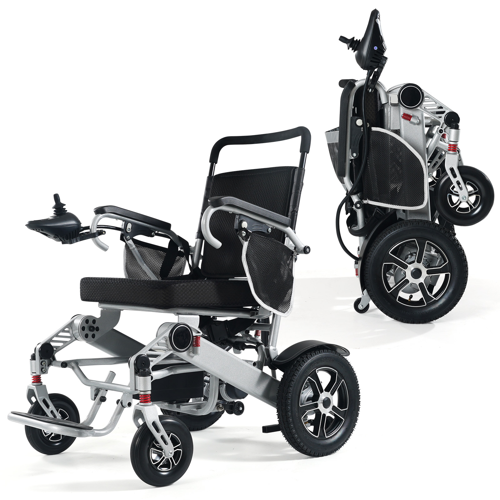 BALICHUN Lightweight Foldable Electric Wheelchair, Silver Color, Compact Size Wheelchairs, Aviation Travel Approval - image 1 of 15