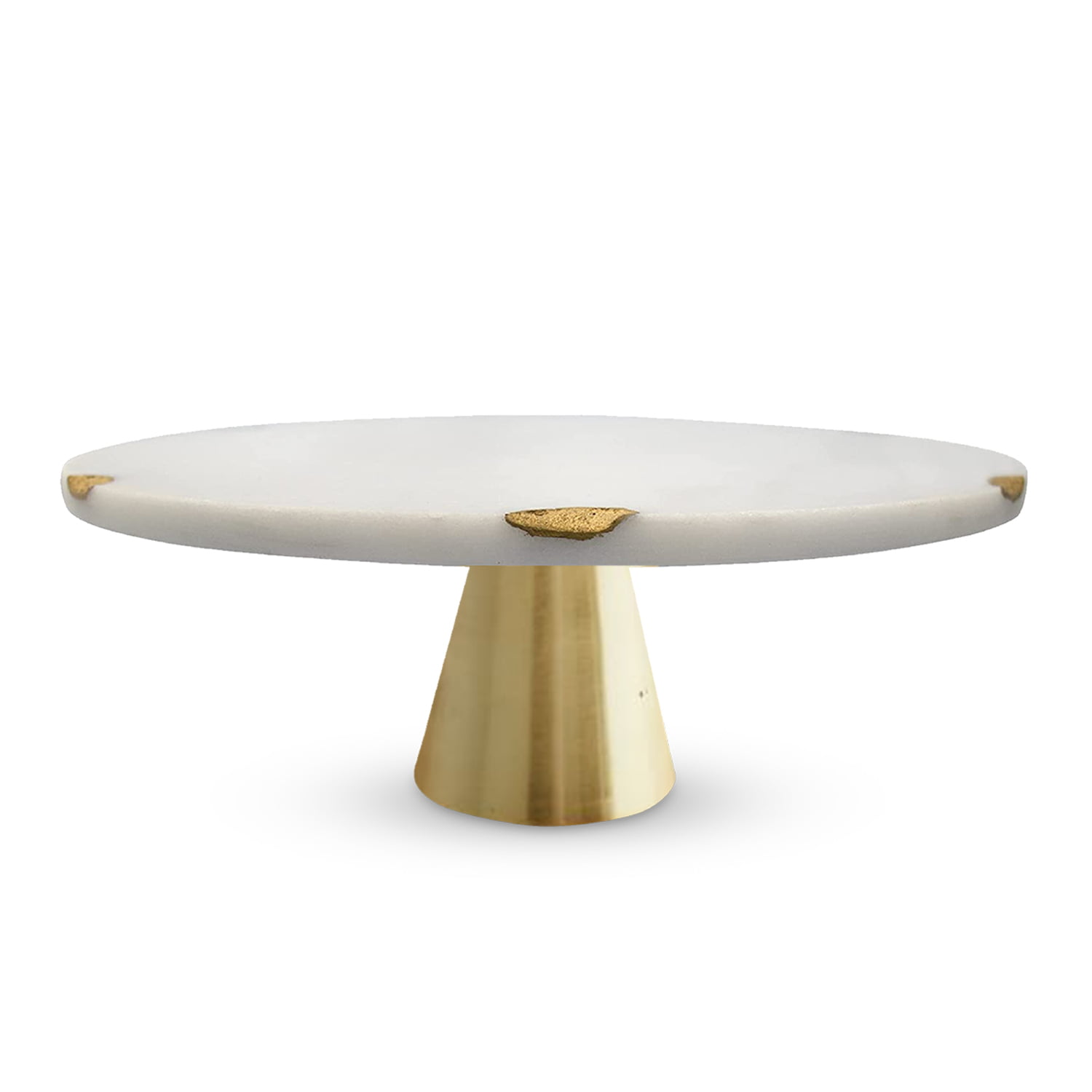 Cake Stand - 12 Round White Marble with Gold Accent Dessert and Cupcake  Serving Display - Perfect for Weddings, Showers, Anniversaries, Parties, or
