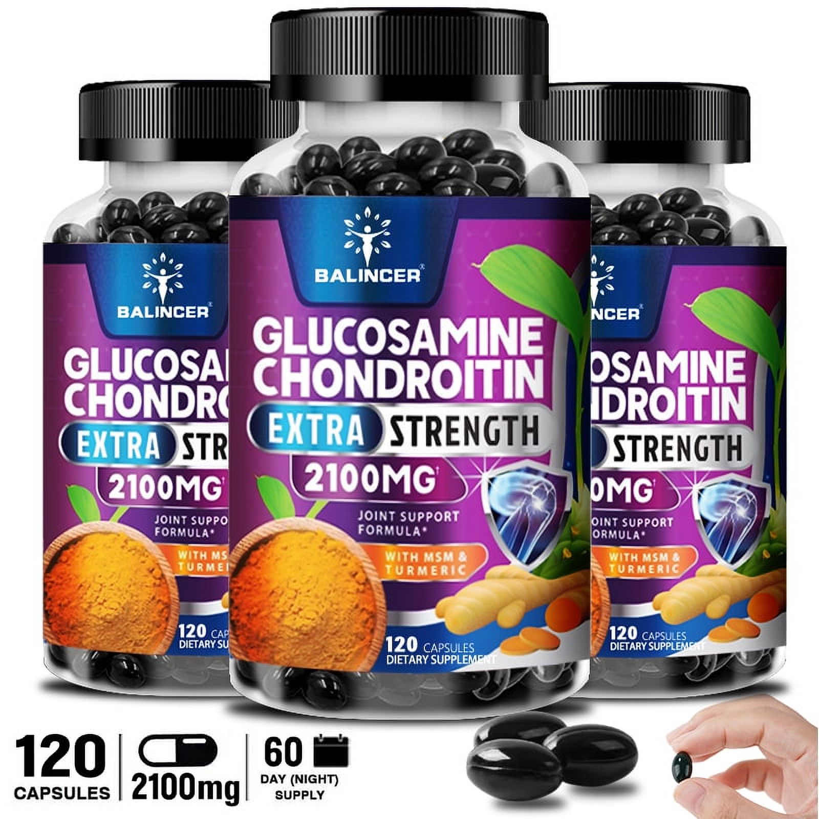 BALINCER Glucosamine Chondroitin MSM, Triple Strength 2100mg Joint