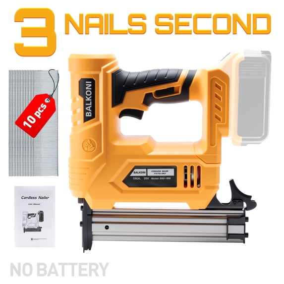 BALKONI 18 Gauge Cordless Finish Nail Gun ,F10-F32 MAX, Compatible with Dewalt 20V battery, with 1000 Piece F30 Nails