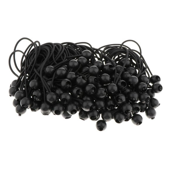 BALL CORD LOT OF 100 PC. 6""""/9""""/11"""" INCH STRAP CANOPY ACCESSORY - Black, 6 inch
