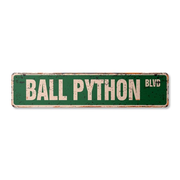 BALL PYTHON Vintage Plastic Street Sign snake reptile signs boa lover | Indoor/Outdoor | 24" Wide