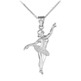 thumbnail image 1 of BALLET DANCER WHITE GOLD CHARM PENDANT NECKLACE :  14K  Pendant with 18" chain, 1 of 1