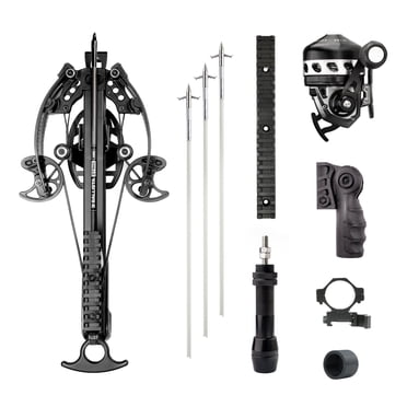 Fishing Cross Bow Kit With Red Laser & Reel | 19" Black | Freshwater Bowfishing
