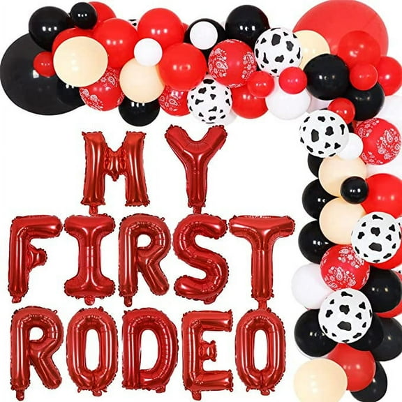 BALLOON TREE Cowboy Party Balloon Garland, My First Rodeo Party Supplies Rodeo Balloon Garland Kit for Wild West Themed Cowboy Cowgirl First Birthday Party