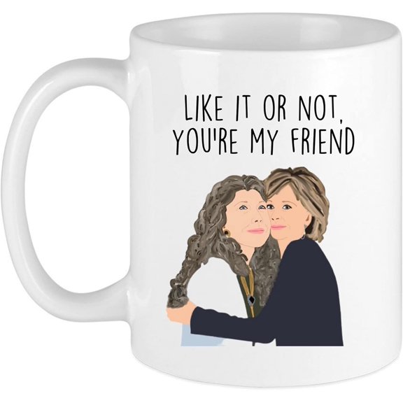BALOR Like It Or Not, You're My Friend | Series Coffee Mug Gift for Friend, Family, Coworker (white, 11 or 15 ounce) (11 ounce)