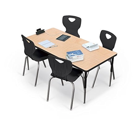 Activity Table - 24"x36" Rectangle - Gray Nebula Top Surface - Black Edgeband