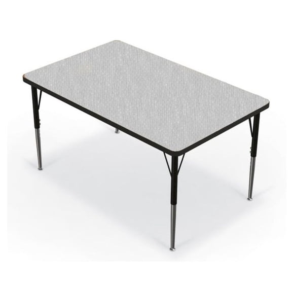 Activity Table - 30"x48" Rectangle - Gray Nebula Top Surface - Black Edgeband