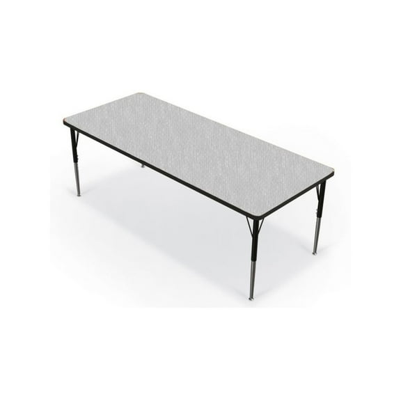 BALT Activity Table - 30"X72" Rectangle - Gray Nebula Top Surface - Black Edgeband