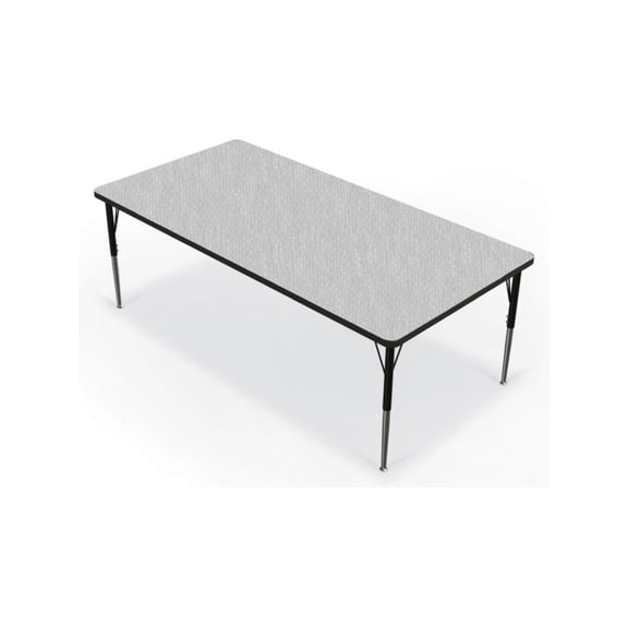 BALT Activity Table - 36"X72" Rectangle - Gray Nebula Top Surface - Black Edgeband