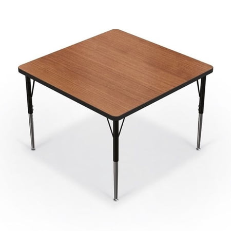 Activity Table - 48" Square - Gray Nebula Top Surface - Black Edgeband