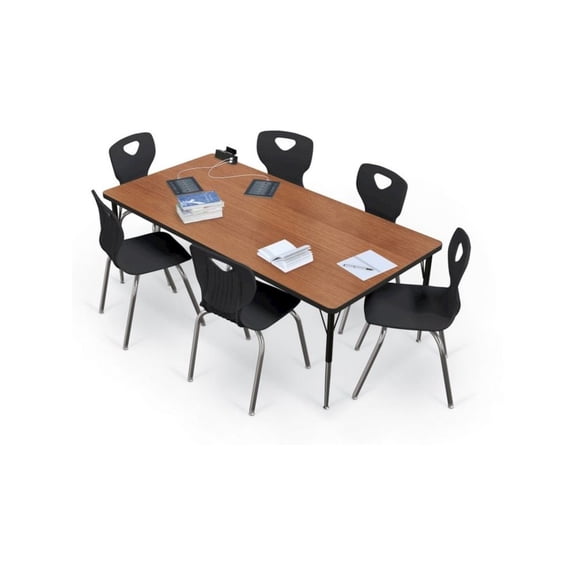 BALT Activity Table - 36"X72" Rectangle - Amber Cherry Top Surface - Black Edgeband