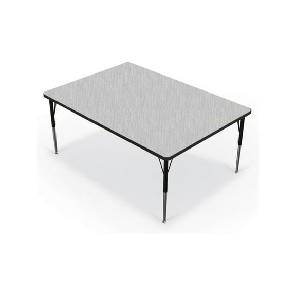 BALT Activity Table - 48"X60" Rectangle - Gray Nebula Top Surface - Black Edgeband
