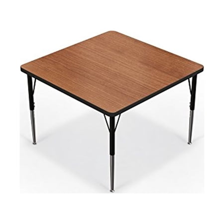 Activity Table - 60" Square - Gray Nebula Top Surface - Black Edgeband