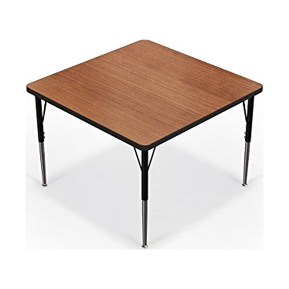 Activity Table - 60" Square - Gray Nebula Top Surface - Black Edgeband