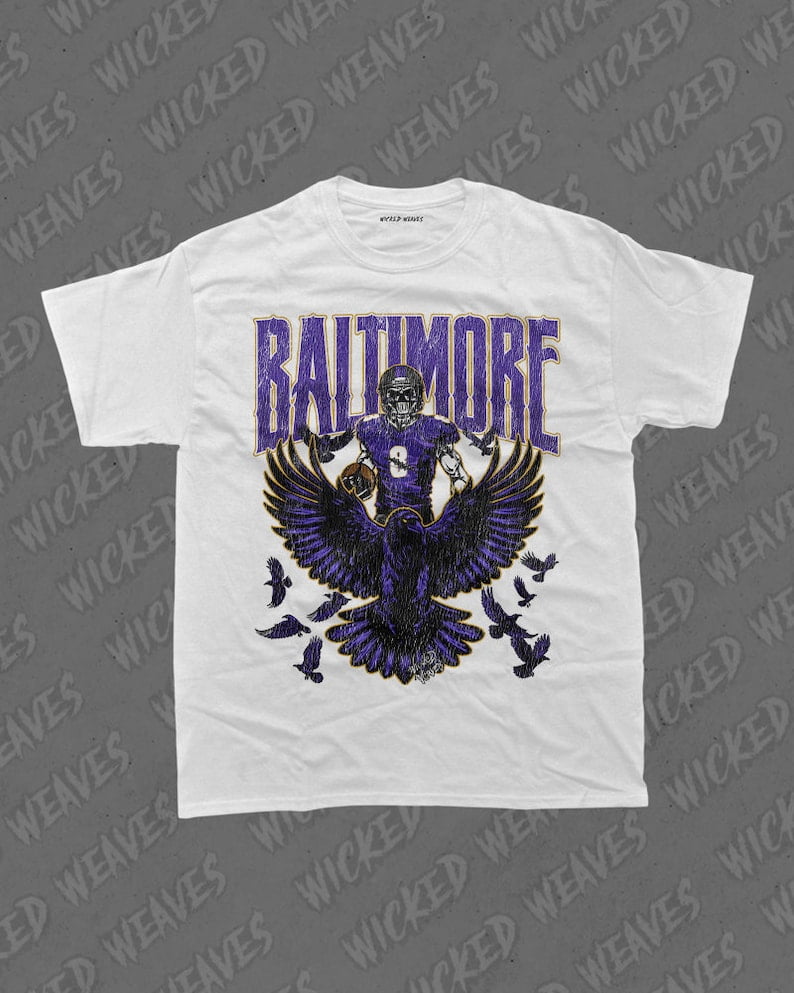 BALTIMORE Football Shirt, NFL Fan Tee, Football Team Shirt, Skeleton