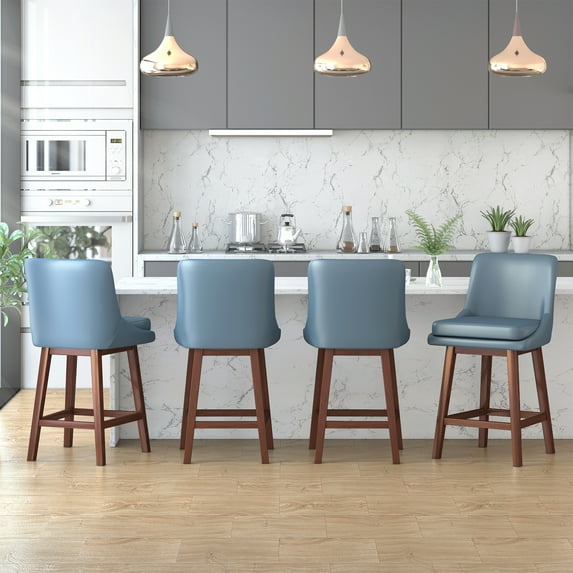 BALUS 360° Swivel Modern Bar Stool, Pastel Blue