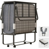 BALUS Folding Bed with Mattress ,Portable Foldable Roll Away Adult Bed for Guest ,Fold up Bed with Memory Foam Mattress, 31"W