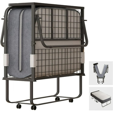 BALUS Folding Bed with Mattress ,Portable Foldable Roll Away Adult Bed for Guest ,Fold up Bed with Memory Foam Mattress, 31"W