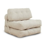 BALUS Folding Sofa Bed, Convertible Couch Sleeper,Fold Out Couch Bed,Floor Couch with Foam for Living Room/Bedroom, 32"W Beige