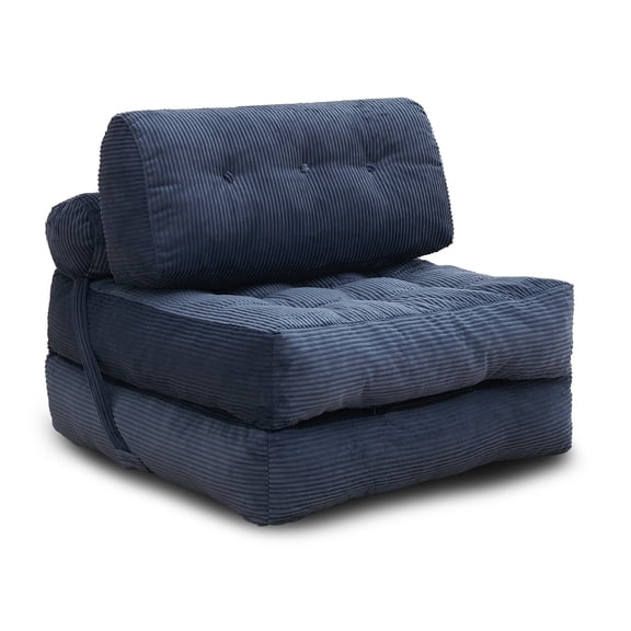 BALUS Folding Sofa Bed, Convertible Couch Sleeper,Fold Out Couch Bed,Floor Couch with Foam for Living Room/Bedroom, 32"W Blue