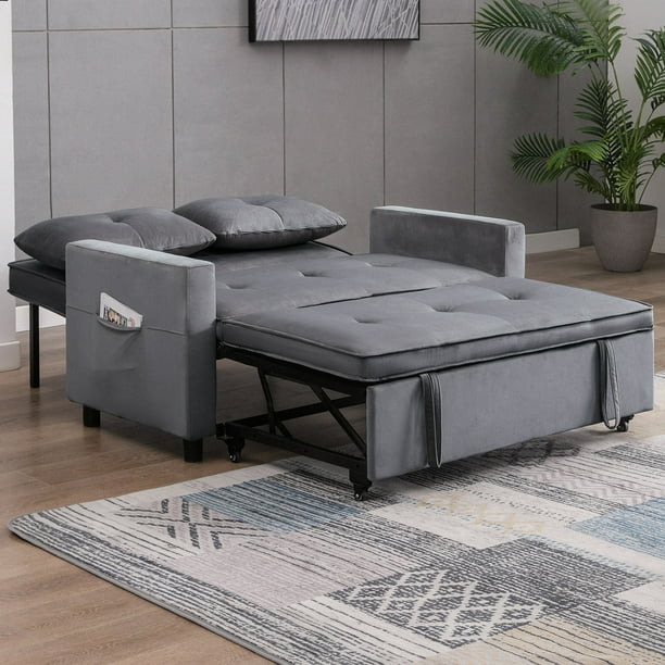BALUS Futon Sofa Bed, Convertible Couch Bed with a Folding Bed for ...