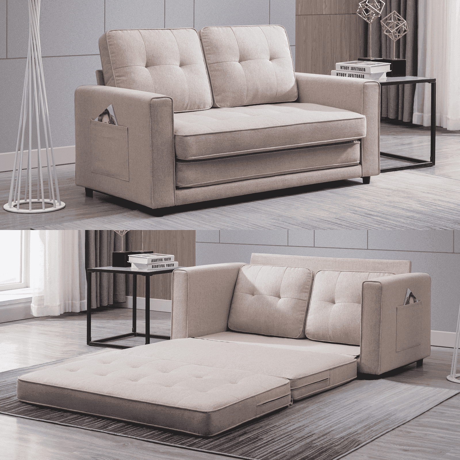 BALUS Loveseat Sleeper Sofa, Convertible Futon Sofa Philippines Ubuy