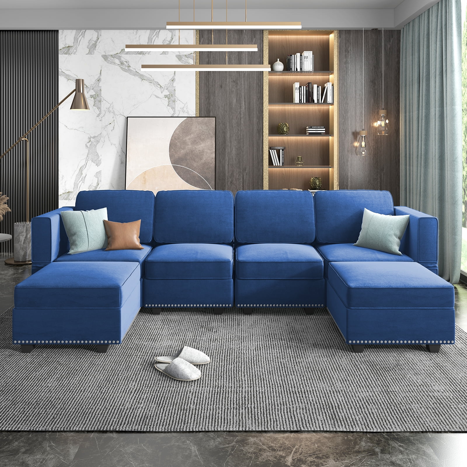 BALUS Modular Sectional Sofa, Convertible U L Shaped Sleeper Sofa ...