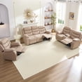 thumbnail image 1 of BALUS Recliner Sofa Sets with Storage & Cup Holders - Ergonomic Suede Reclining Couch, Metal Frame, Space-Saving Design, Beige, 1 of 8