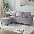 thumbnail image 1 of BALUS Sectional Sofa with Storage Ottoman, 78'' Convertible L-Shaped Sofa Couch for Living Room&Small Space, Light Grey, 1 of 9