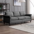 thumbnail image 1 of BALUS Sofa Couches for Living Room, Modern Linen 3-Seater Sofa, Loveseat Sofa with 5.9" Thicken Cushion for Living Room/Office/Bedroom/Apartment, Dark Grey, 1 of 6