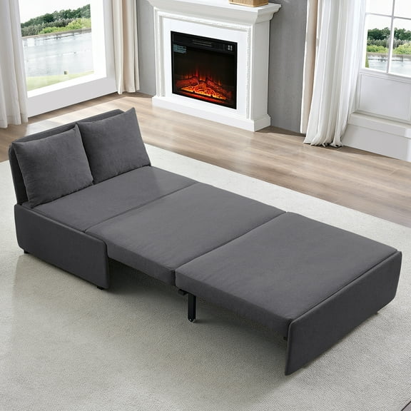 BALUS Twin Size Convertible Sofa Bed, Apartment Sleeper Love Seat for Bed Room/Living Room, Hide a Bed Sleeper Sofa, Linen, Dark Grey