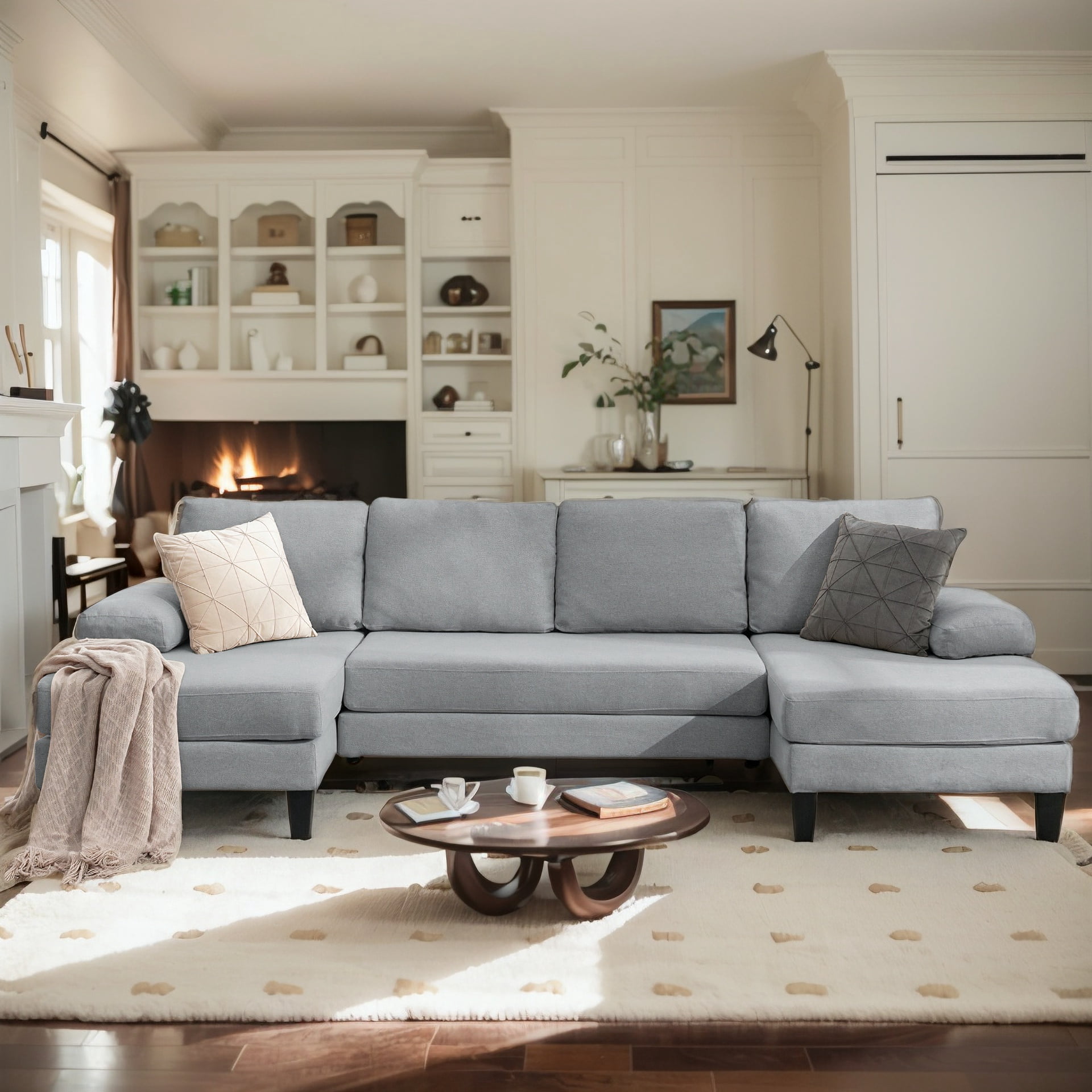 BALUS Large Corner U-Shaped 4-Seat Modular Sofa, Modern Living Room ...