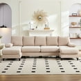 thumbnail image 1 of BALUS 114" U Shaped Sectional Sofa,Oversize Modular Couch and Sofa for Living Room, 4-Seat Sectioanl Sofa with Chaise, Beige, 1 of 7