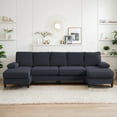 thumbnail image 1 of BALUS 114" U Shaped Sectional Sofa,Oversize Modular Couch and Gray Sofa for Living Room, 4-Seat Sectioanl Sofa with Chaise, Linen, Dark Grey, 1 of 7