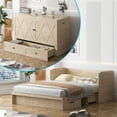 thumbnail image 1 of BALUS Wood Murphy Bed Queen Size with Charging Station, Hideaway Cabinet Bed Frame with Storage, Brown, 1 of 10