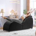 thumbnail image 1 of BALUS Yoga Chaise Lounge Chair, Morden Ergonomic Design Yoga Sofa, Curved Lounge Chaise Indoor for Stretching&Relaxation, Black, 1 of 6