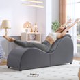 thumbnail image 1 of BALUS Yoga Chaise Lounge Chair, Morden Ergonomic Design Yoga Sofa, Curved Lounge Chaise Indoor for Stretching&Relaxation, Grey, 1 of 6