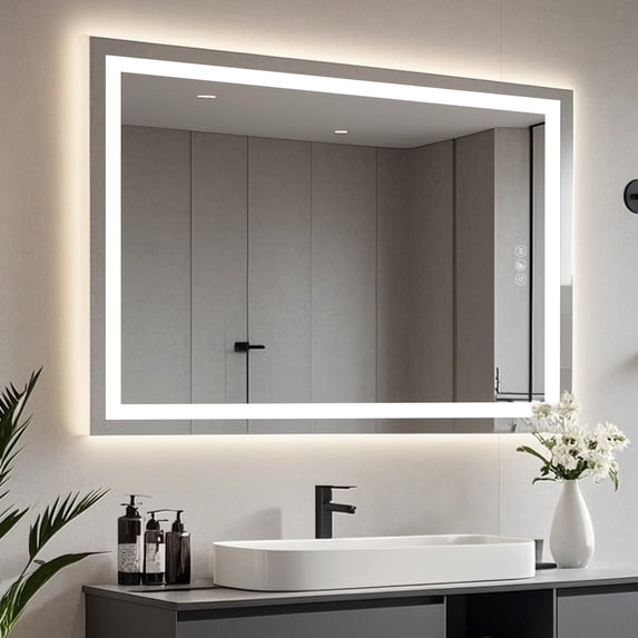 BALUXCA 24 in x 36 in LED bathroom mirror with radar body sensing and anti-fog function