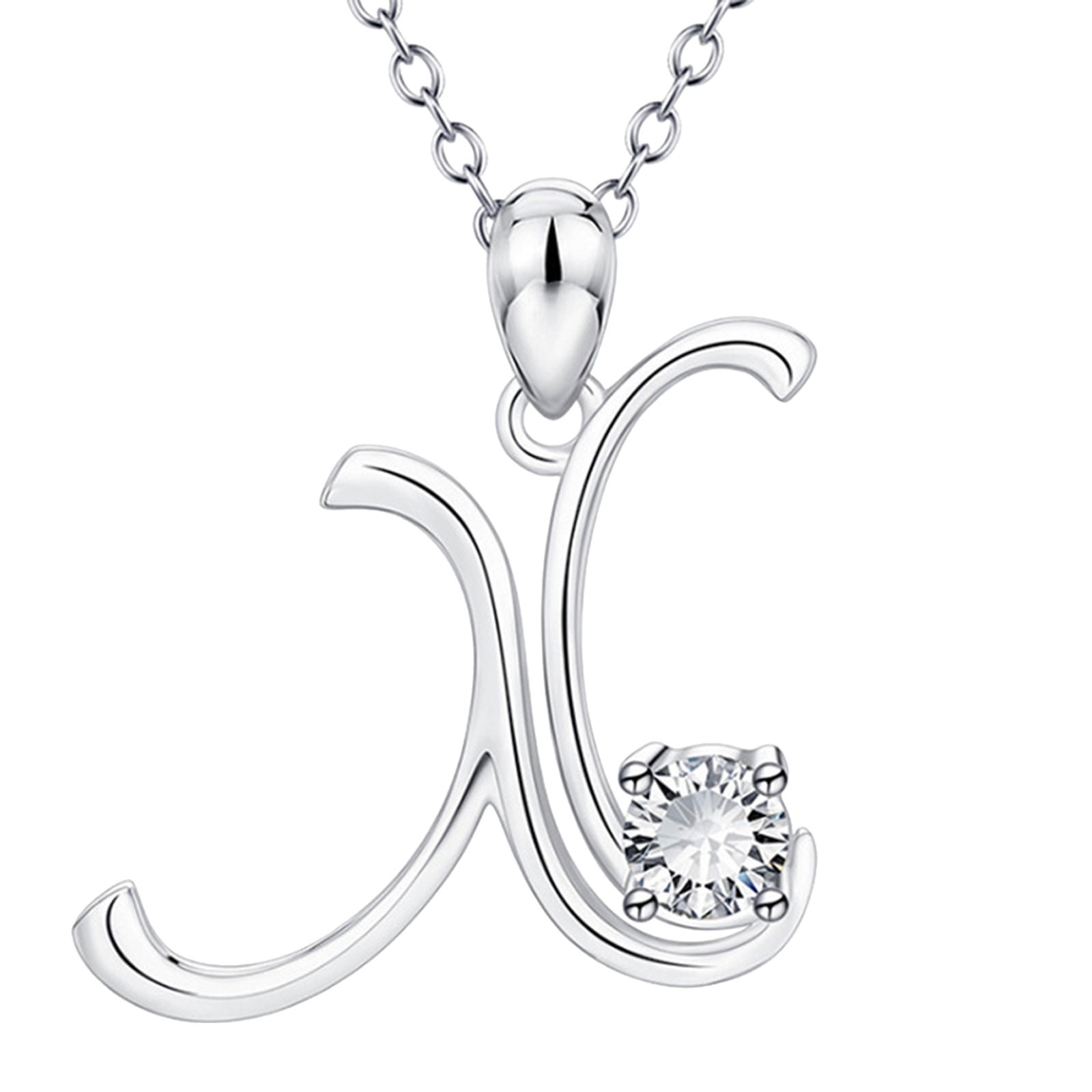 BALYUEE Fashion Women Gift 26 English Letter Name Chain Pendant