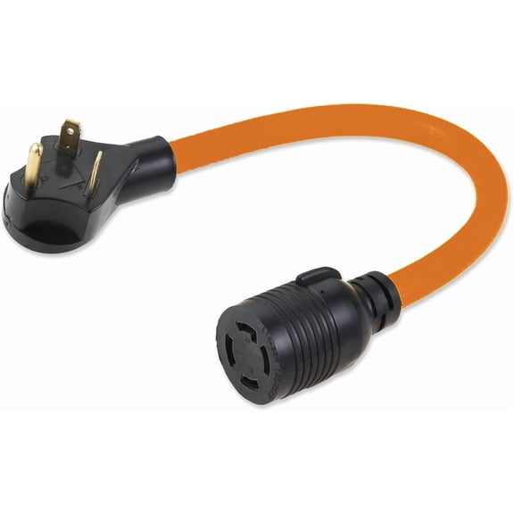 1.5FT TT-30P to L14-30R Generator Transfer Switch Adapter Cord, 30 Amp 3-Prong to 4-Prong, for RV Generators & Inlet Boxes, STW 10 AWG