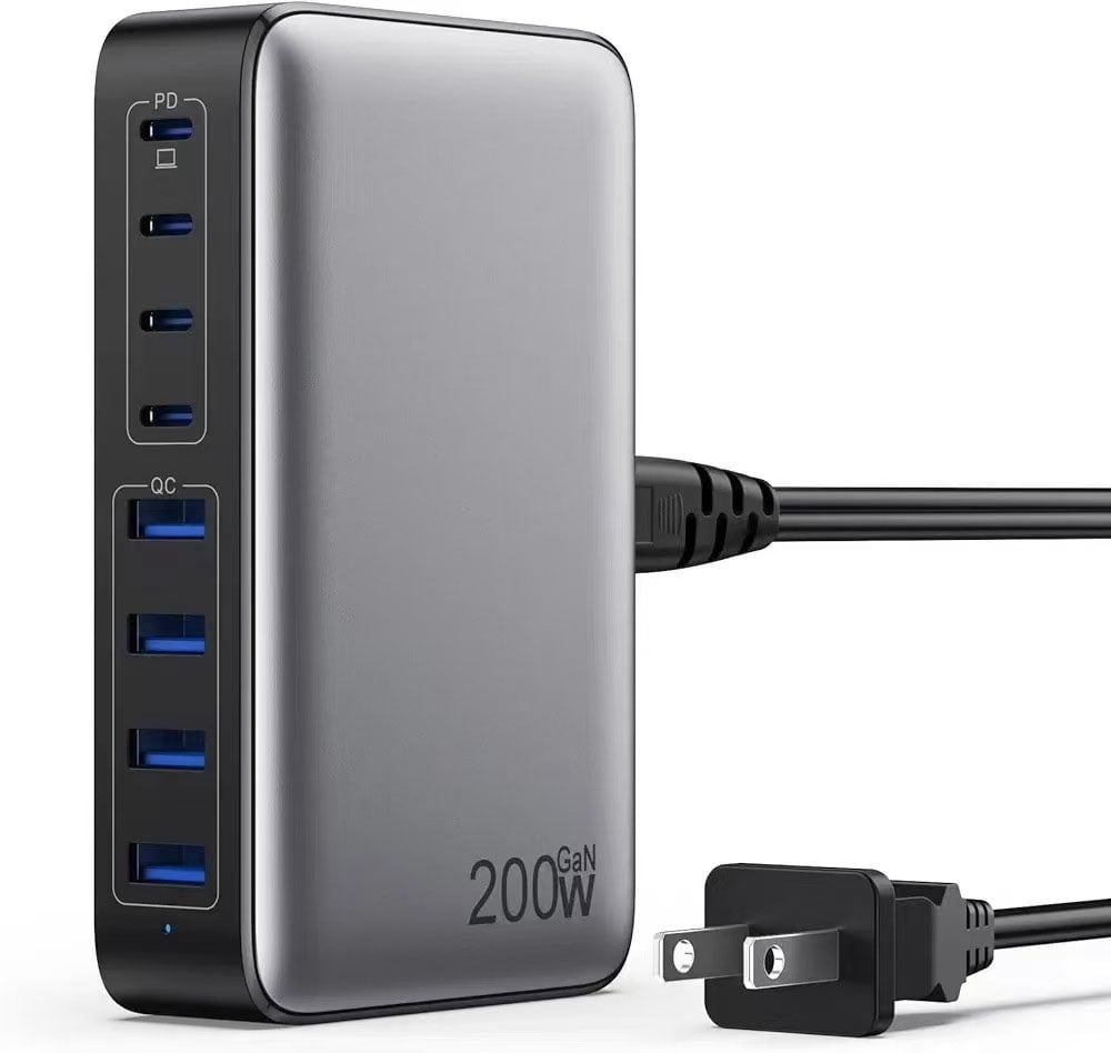 BALoFI 200W USB C Charger Block, Upgraded GaN III 8-Port Fast Charging Station Hub, 65W PD Laptop Charger Compatible with MacBook Pro/Air, Dell, Steam Deck, Galaxy S23/S22